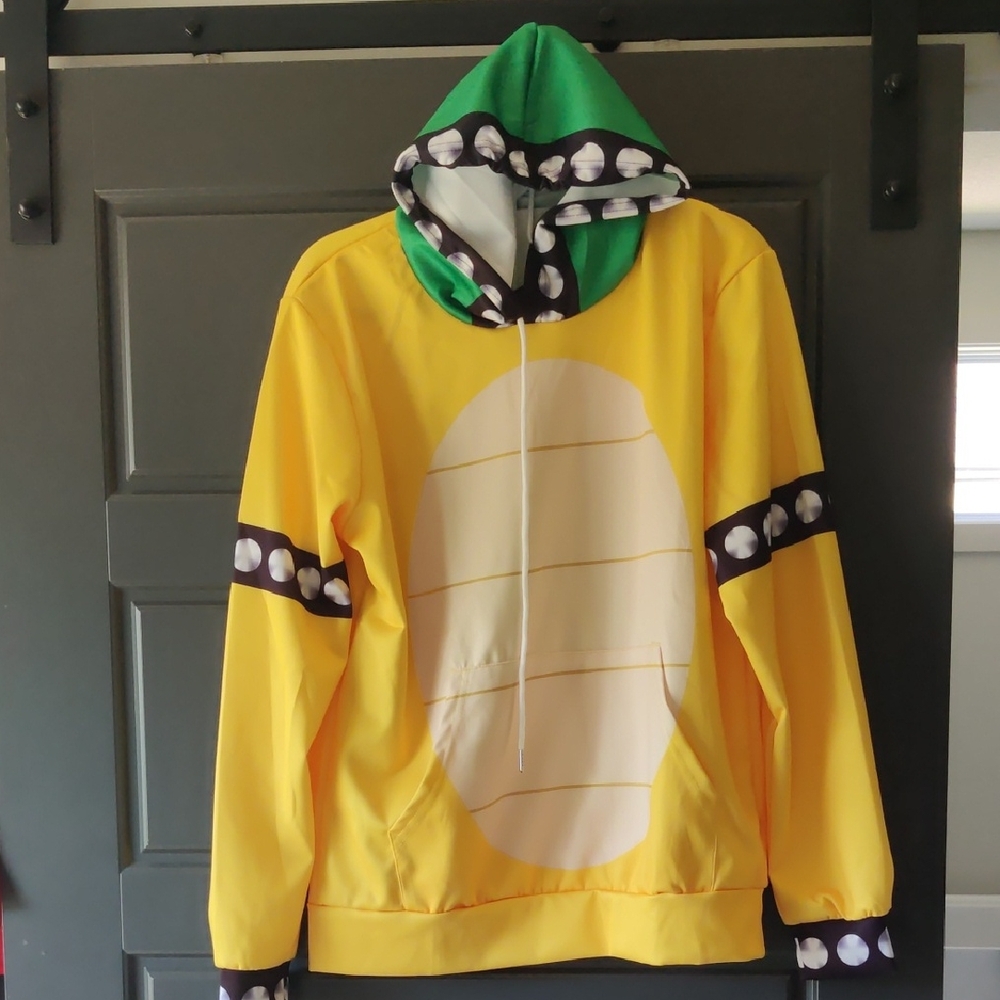 Yellow and Green Hoodie with Egg Design